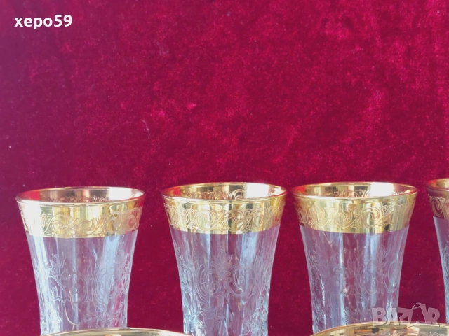 Кристални чаши,модел Murano Medici,отлично състояние,6 за десерти и 5 за вино, снимка 4 - Чаши - 52496712