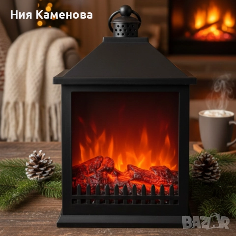 LED Декоративен фенер-камина – Реалистичен пламък за Коледа и зимен уют, снимка 3 - Декорация за дома - 52643469