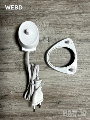 Зарядно устройство за четка за зъби Oral B-BRAUN, с държач за две глави на четка, бяло, снимка 2 - Други - 50117483