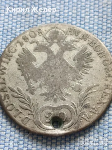 Сребърна монета 20 кройцера 1808г. Австрийска империя Франц първи 41994, снимка 10 - Нумизматика и бонистика - 50019815