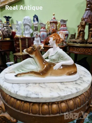 Стара уникална антикварна порцеланова фигура статуетка композиция , снимка 7 - Антикварни и старинни предмети - 50153780