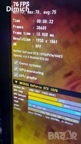 Видеокарта Asus Dual GTX 1070 8GB, снимка 5 - Видеокарти - 49883489
