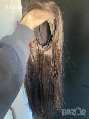 НОВА Естествена перука от 100% човешка коса – 72 см, снимка 3 - Аксесоари за коса - 52063838
