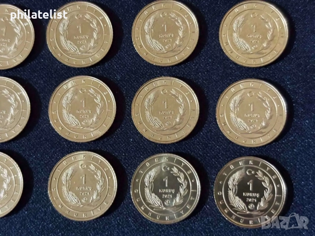 Турция 2021 – Комплектен сет от 12 монети по 1 куруш - Фауна , птици, снимка 8 - Нумизматика и бонистика - 52003001