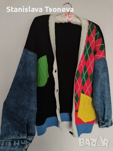 Дамско плетено яке (жилетка), снимка 2 - Якета - 53709820