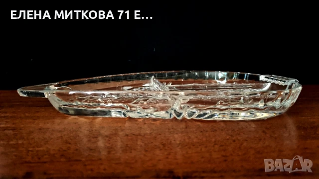 Масивно кристално плато за разядки с 3 отделения, снимка 3 - Чинии - 50653633