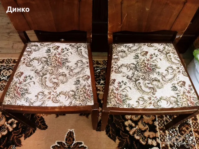 2 тапицирани стола от масив, ретро,винтидж, снимка 3 - Столове - 50160258