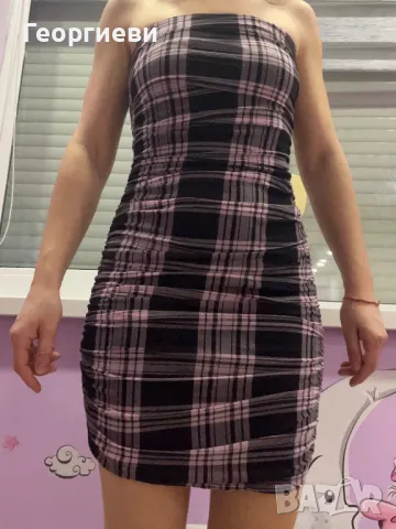 Рокля в розово и черно, снимка 2 - Рокли - 50016448