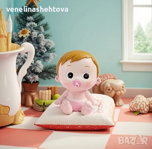 Фигурка бебе момче момиче с биберон за бебешко парти декорация торта , снимка 3 - Други - 54044311