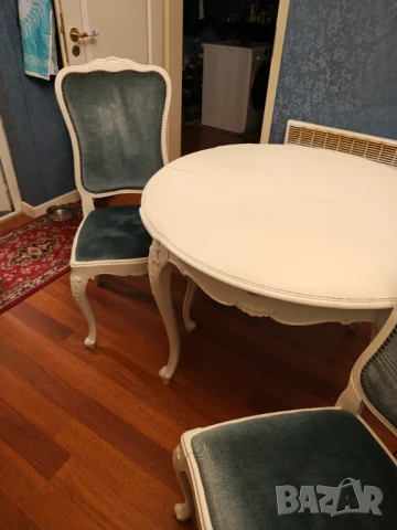 Бароков масивен дървен комплект маса с 4 стола разпродажба , снимка 2 - Маси - 50982046