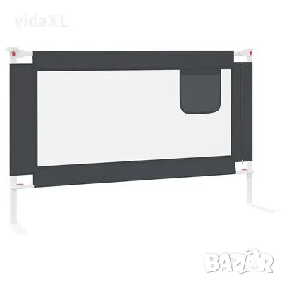 vidaXL Ограничител за бебешко легло, тъмносив, 120x25 см, плат(SKU:10227), снимка 4 - Други - 49231550