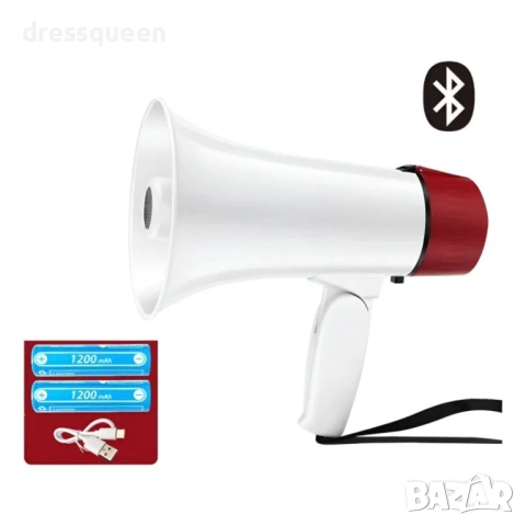 4917 Мощен преносим акумулаторен мегафон 20W с бързо Type-C зареждане