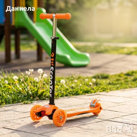 Детска сгъваема тротинетка 21st Scooter със светещи силиконови колела, снимка 3 - Скутери и тротинетки - 53948477