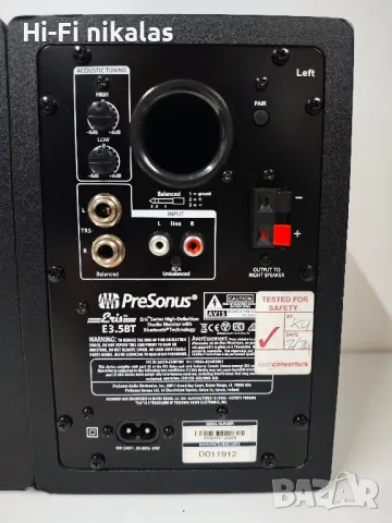 активни стерео монитори студийни безжични блутут тонколони PreSonus ERIS E3.5 BT, снимка 5 - Тонколони - 49163830