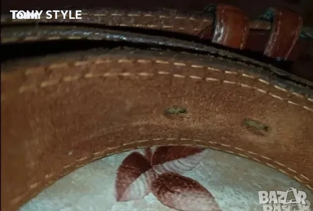 Мъжки Кафяв Колан Изцяло от Естествена Кожа 115см., снимка 8 - Колани - 51644388