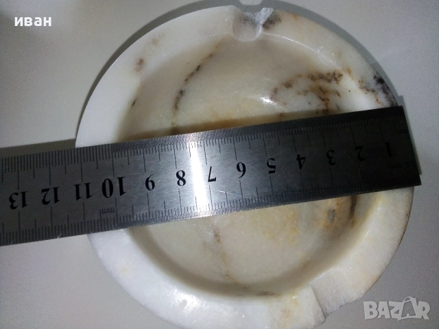 Стара мраморна кутия + голям масивен пепелник, снимка 5 - Антикварни и старинни предмети - 52921241