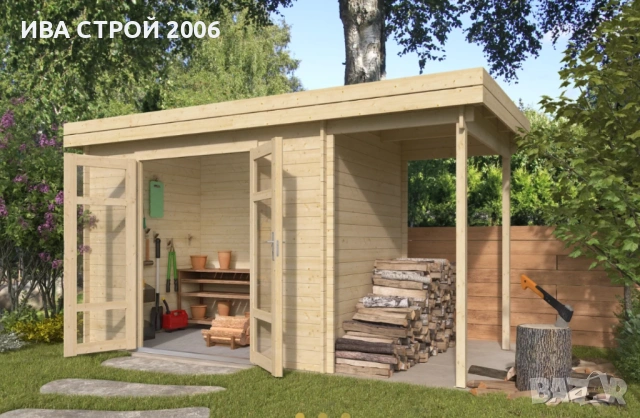  Компактна дървена градинска барака 5 m²