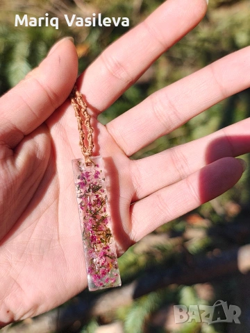 ръчно изработени макраме колиета с UV смола, снимка 5 - Колиета, медальони, синджири - 53107780