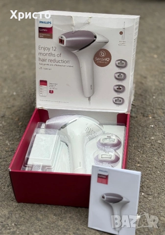 Епилатор IPL Philips Lumea BRI 949/00, 450000 импулса, сензор SmartSkin, 4 приставки, включен тример, снимка 4 - Епилатори - 53657134
