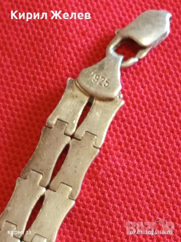 Сребърна гривна плетка тип Лисича опашка елегантен стилен дизайн 52394, снимка 8 - Гривни - 53016057