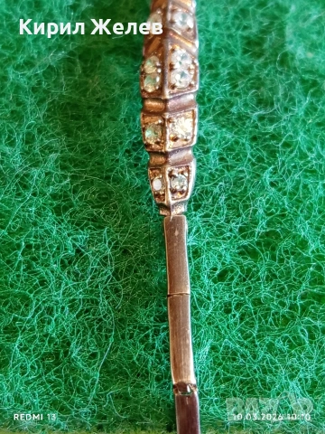 Уникална сребърна гривна позлатена с инкрустирани ЦИРКОНИЙ 21452, снимка 3 - Гривни - 53777828