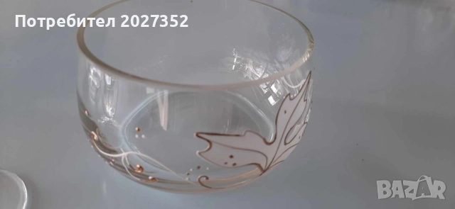Вазичка и купички, ръчно рисувано стъкло със златен кант, снимка 5 - Вази - 51953507