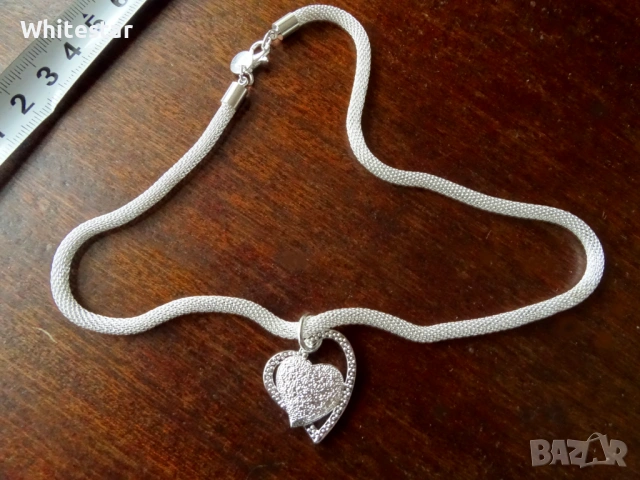 Посребрено дамско колие, снимка 2 - Колиета, медальони, синджири - 53622107