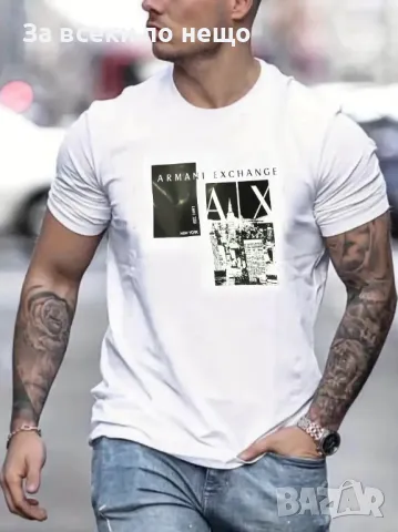 Armani Exchange Мъжка Тениска👕Мъжка Блуза С Къс Ръкав Армани Ексчейндж - 2 Налични Цвята Код LFS307, снимка 3 - Тениски - 49071387