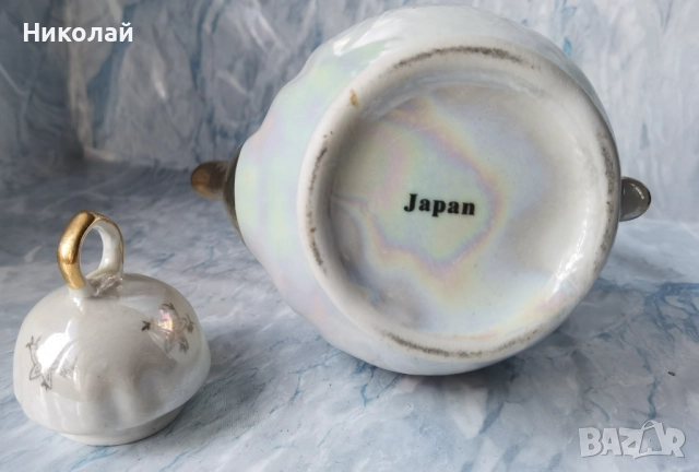 Стара Порцеланова Кана Чайник Япония Japan, снимка 5 - Антикварни и старинни предмети - 52311274
