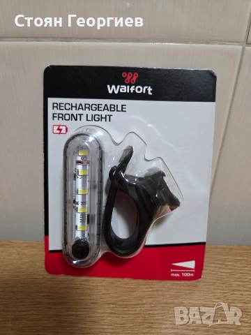 Aкумулаторната предна светлина за велосипед WALFORT, снимка 2 - Части за велосипеди - 52857487