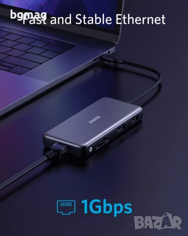 Anker PowerExpand 8-in-1 USB-C PD Ethernet Hub,хъб, снимка 4 - Други - 52083081