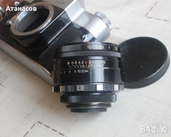 Helios 44-2 58mm f2 Belomo Zebra + апарат, снимка 7 - Обективи и филтри - 53754277