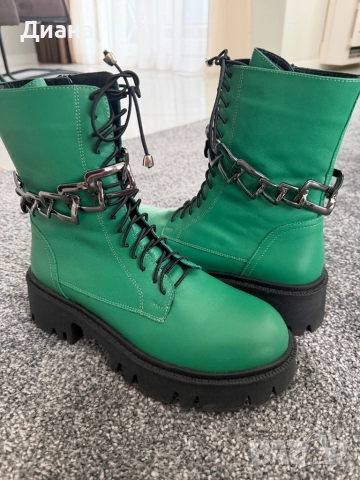 Дамски зелени боти, снимка 2 - Дамски боти - 52986220