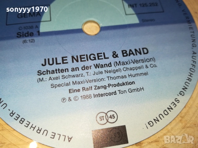 JULE NEIGEL & BAND WEST GERMANY-ПРОЗРАЧЕН ВИНИЛ 2808251900, снимка 12 - Грамофонни плочи - 51526374