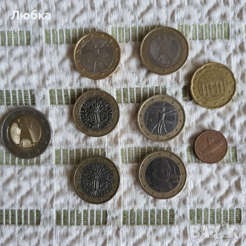 Различни евро монети
