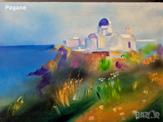 "Санторини" - маслени бои, снимка 8 - Картини - 53474648