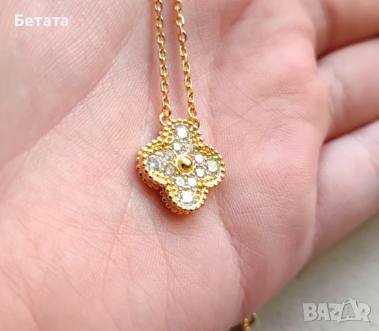 Дамско колие със златна детелина Ван Клееф VCA Van Cleef & Aparels, снимка 3 - Колиета, медальони, синджири - 45350069