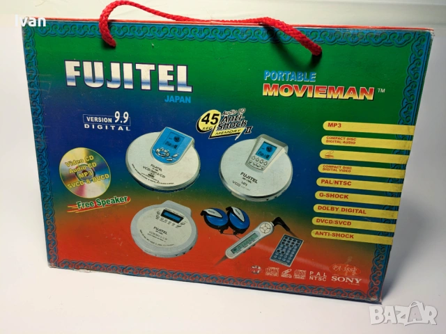 Колекционерски преносим VCD MP3 плейър Fujitel Movieman PA-223RL, Sony IC с оригинална кутия, снимка 7 - Колекции - 53476941