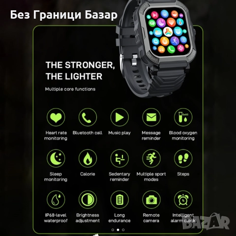 Нов H30 Спортен Смарт Часовник 1.91'' с SpO2 и 100+ спортни режима Сива каишка, снимка 2 - Смарт гривни - 52465647