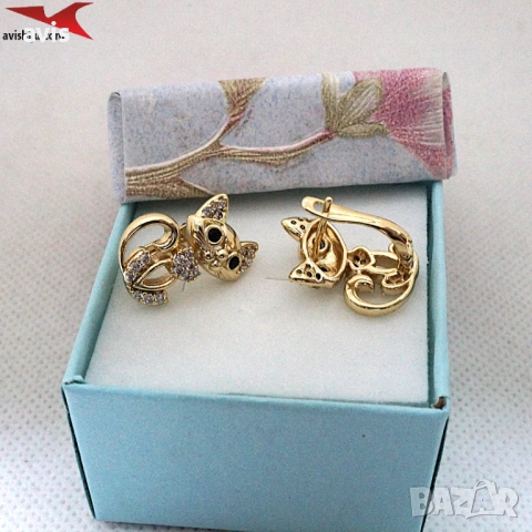 Обеци с 14К златно покритие 2141862, снимка 3 - Обеци - 53474656