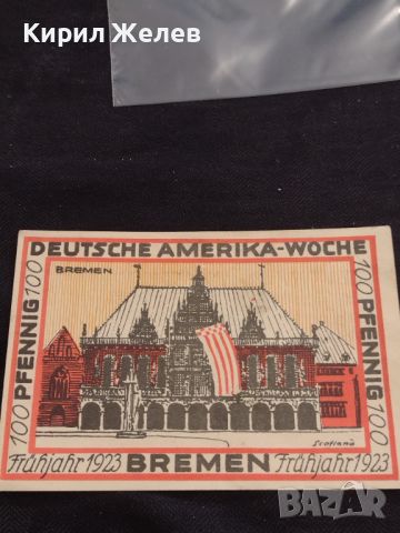 Банкнота НОТГЕЛД 100 пфенинг 1923г. Германия перфектно състояние за КОЛЕКЦИОНЕРИ 45005, снимка 8 - Нумизматика и бонистика - 45582363