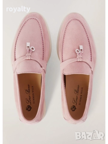 Loro Piana ЕСТЕСТВЕН ВЕЛУР Розови Дамски Мокасини 