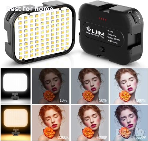 Акумулаторна светлина VIJIM VL100C Двуцветна LED видео светлина, снимка 2 - Светкавици, студийно осветление - 45551932