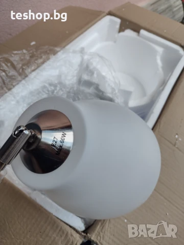 Лампа със стойка тип дъга оранжева с 2 плафона преоценен продукт, снимка 5 - Настолни лампи - 50989176