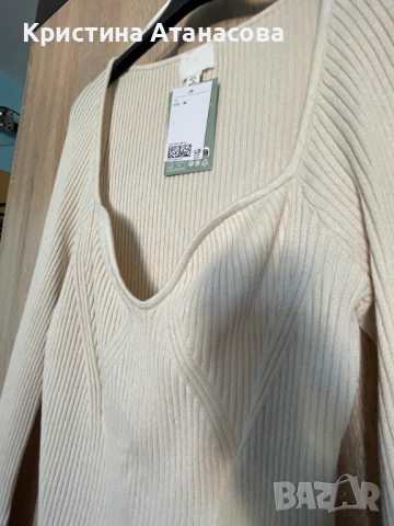 Дамска блуза рипс с деколте, снимка 6 - Блузи с дълъг ръкав и пуловери - 53057003