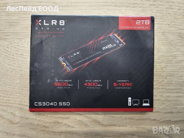 SSD PNY XLR8 CS3040, 2TB, M.2 2280 PCI-E x4, Gen4, Черен, снимка 1 - Твърди дискове - 46767491