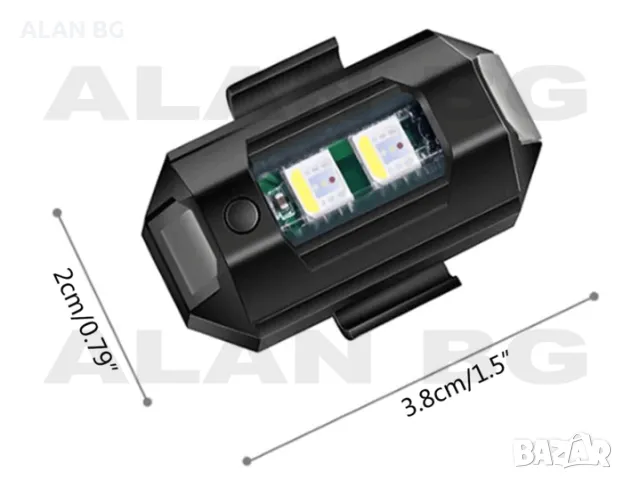 Светлина LED, 2 броя за велосипед 7 цвята, с USB зареждане, 10 режима на мигане, снимка 3 - Аксесоари за велосипеди - 47221297