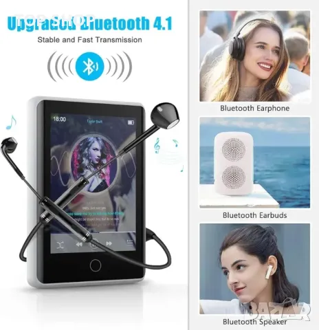 MP3 плейър 32GB с BT 5.0 Поддържа TF до 128GB, Timoom M6 MP3 HIFI Lossless Sound Музикален плейър, снимка 6 - Музикални играчки - 48741814