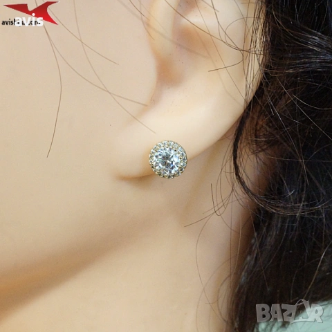 Обеци с 14К златно покритие 2141894, снимка 4 - Обеци - 54130798