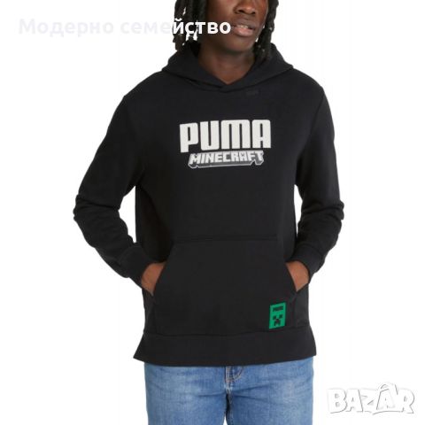 Мъжко спортно горнище puma x minecraft graphic hoodie black, снимка 1 - Суичъри - 46788561